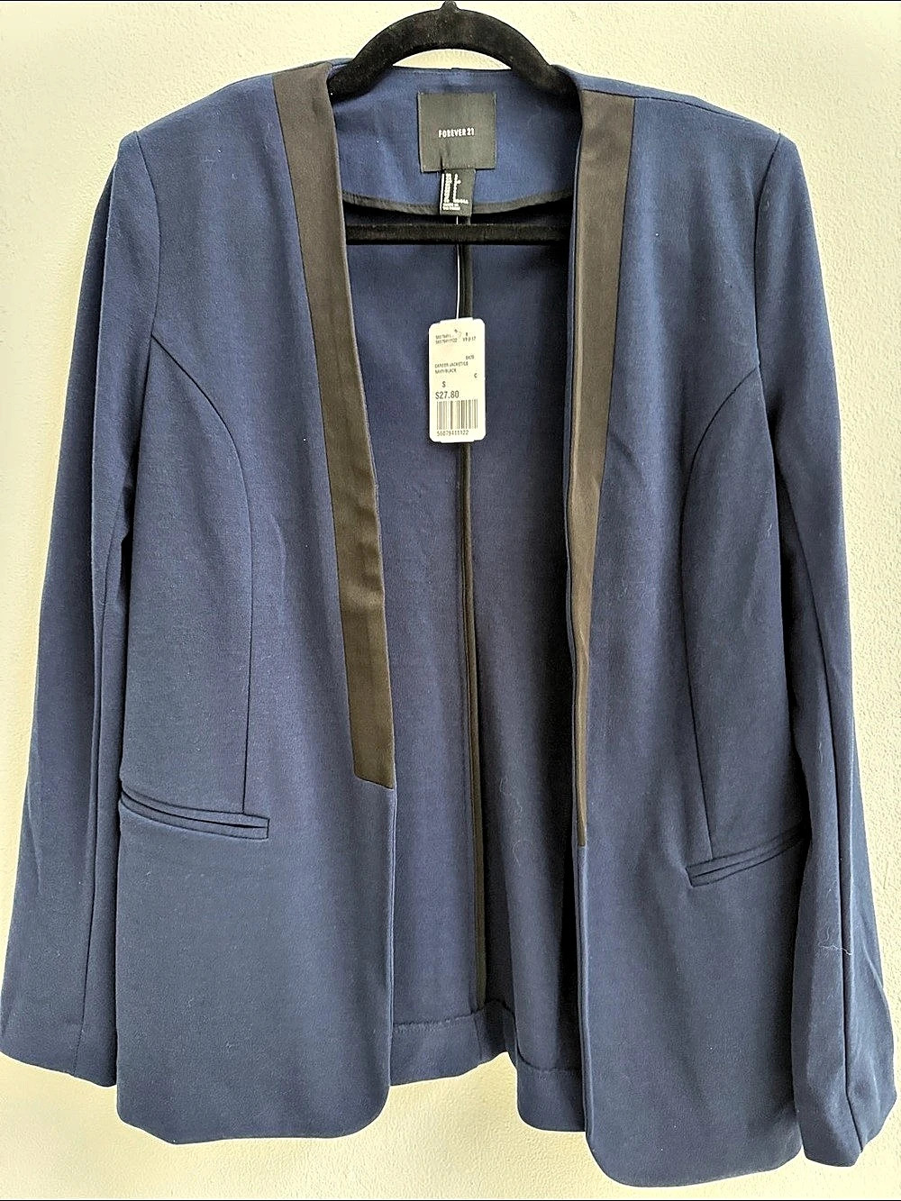 Forever 21 Career Jacket/LS Blazer Blue & Black Small NWT